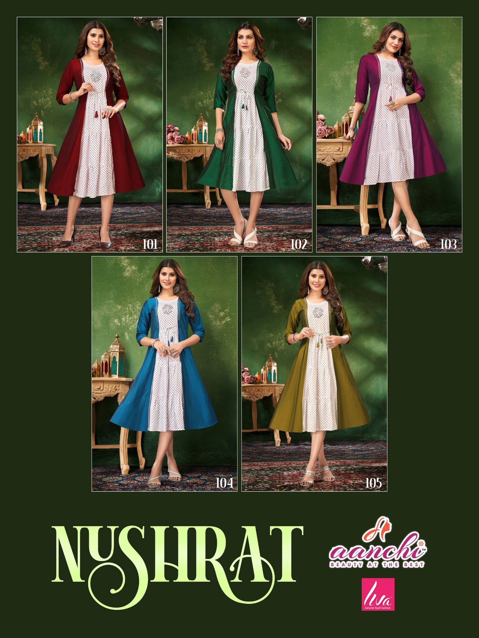 Nushrat By Aanchi Rayon Printed Designer Kurtis Wholesale Shop In Surat